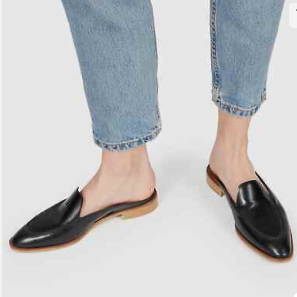 EVERLANE The Modern Loafer Mule in Black Leather Slide Size 11